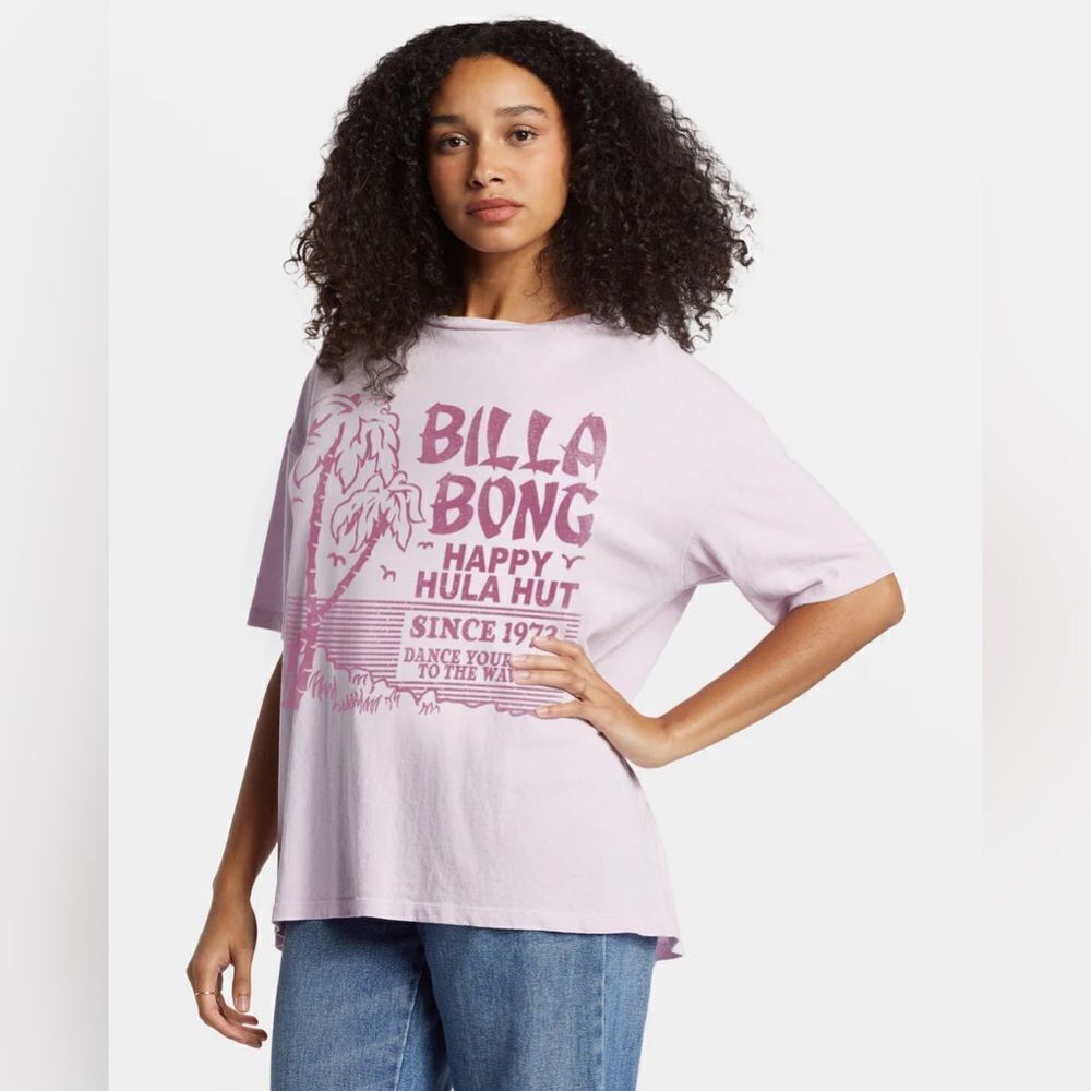 Billabong Slow Down Oversized Graphic Tee View 2